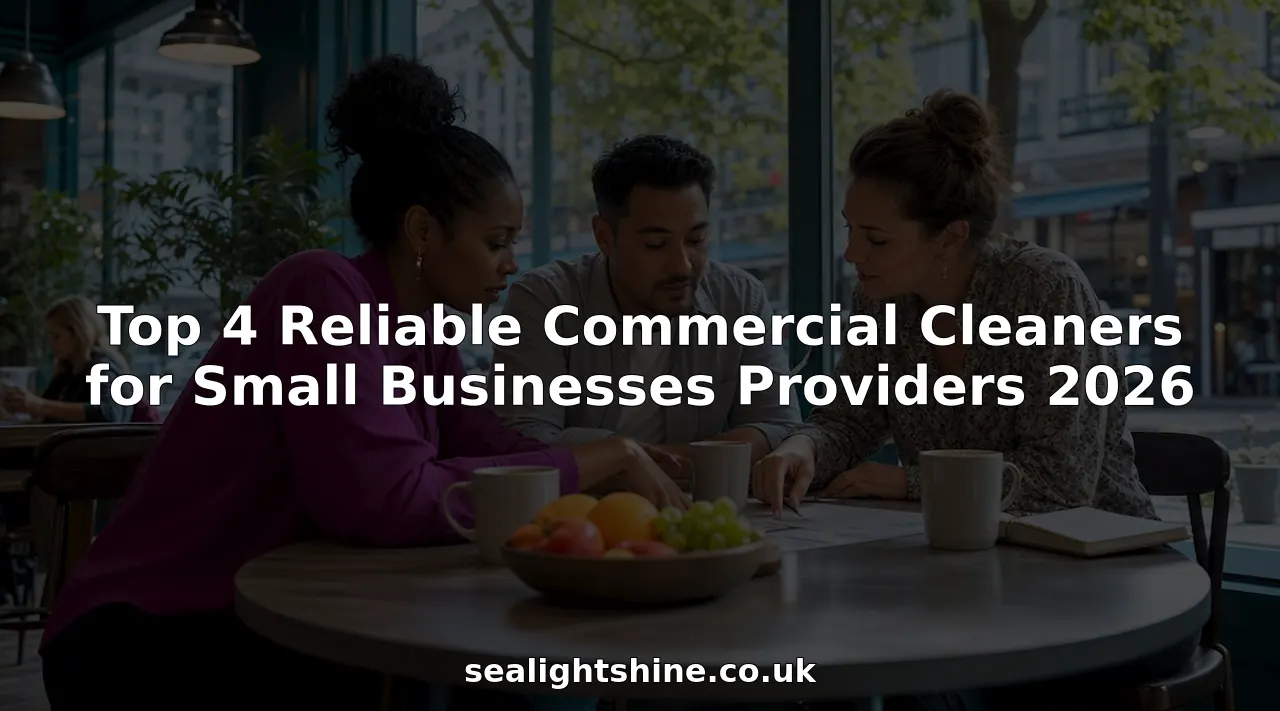 Small business owners reviewing commercial cleaning options