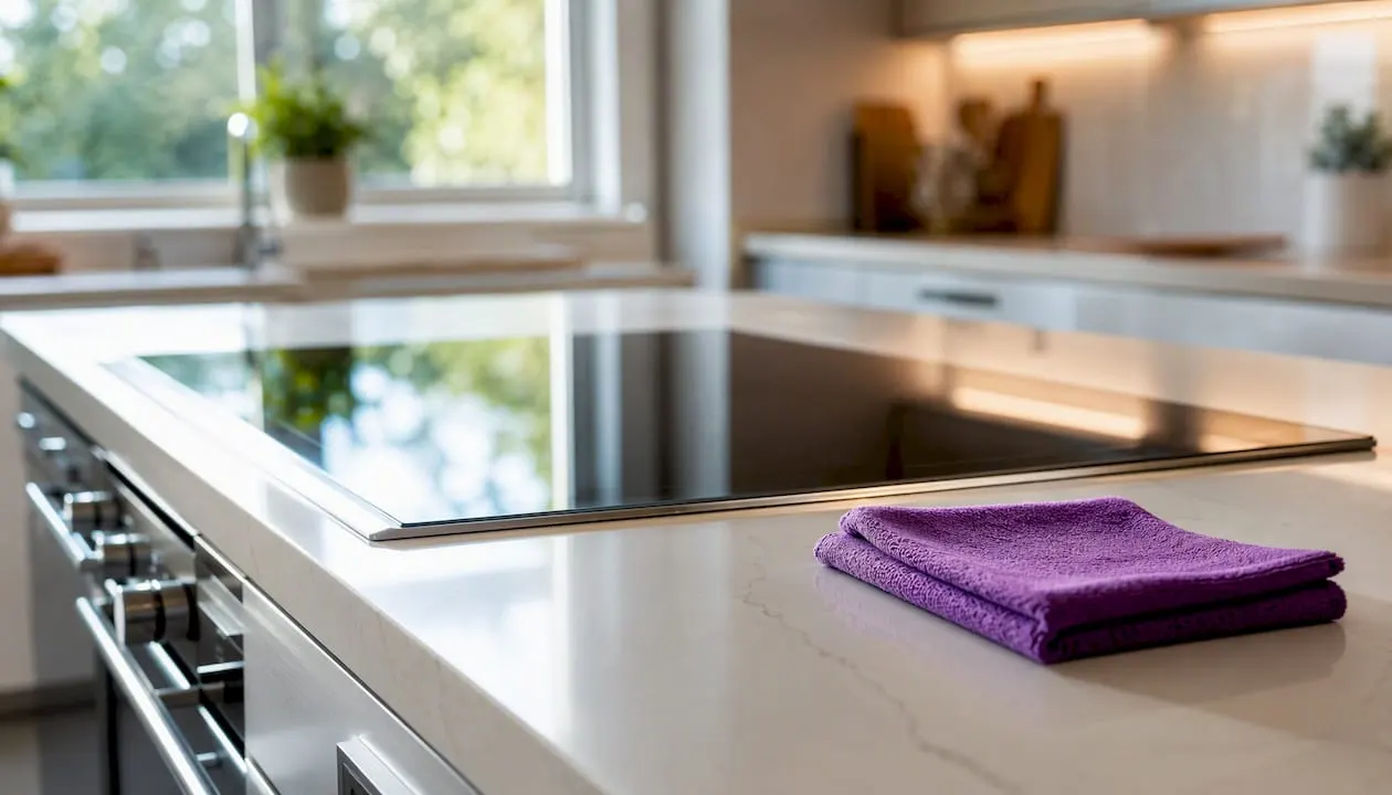 Spotless kitchen worktop and hob